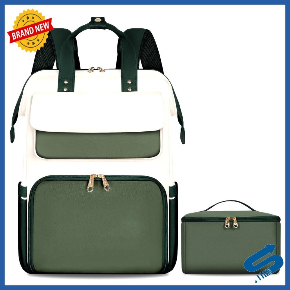 Laptop Backpack with Detachable Insulated Lunch Box Multifunctional Work Travel